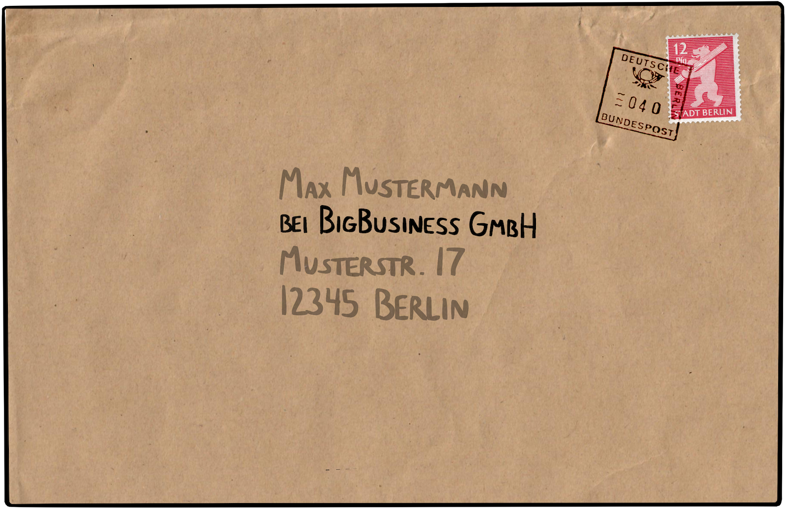 Envelope with German business address