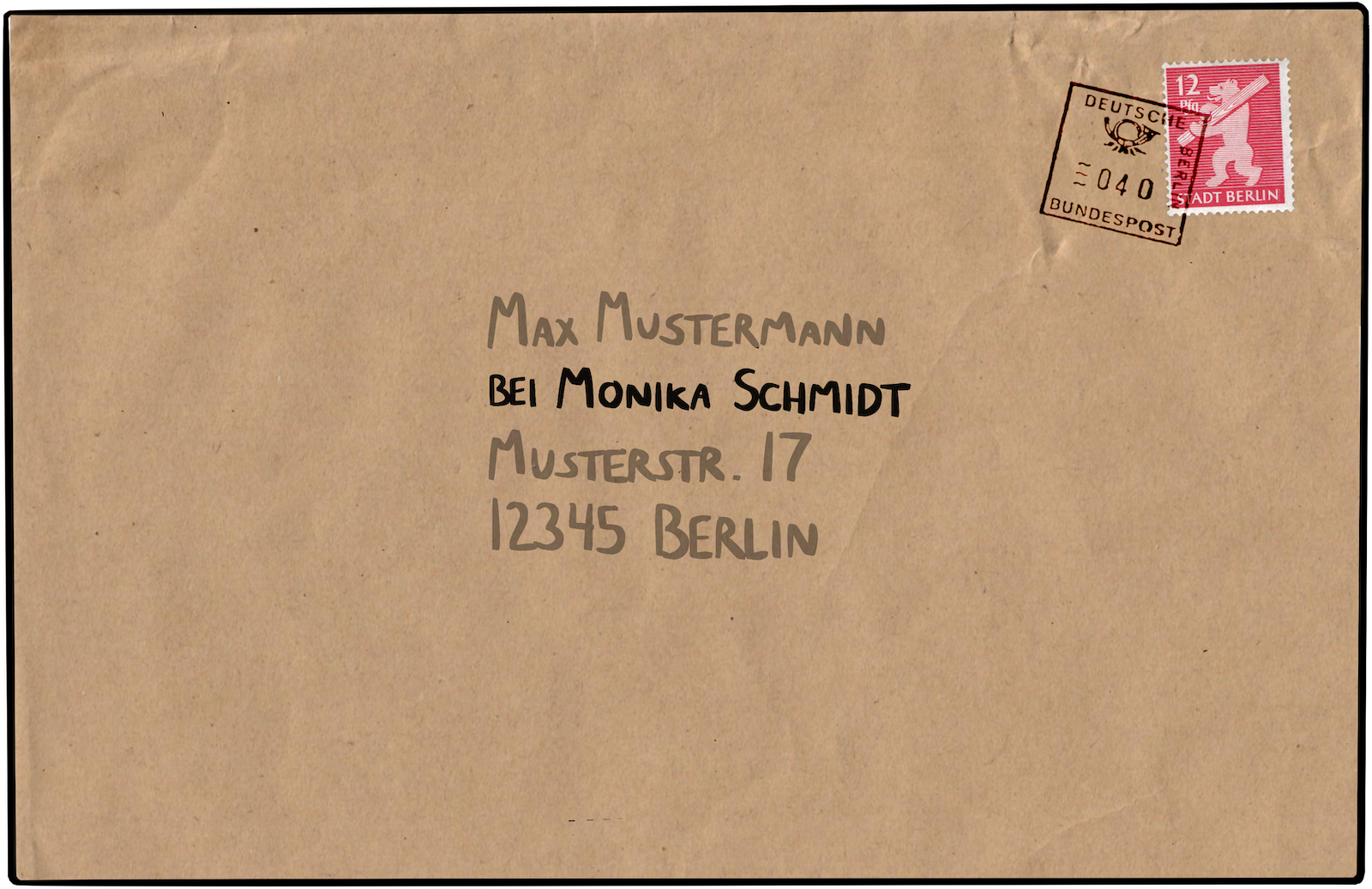 Envelope with German c/o address