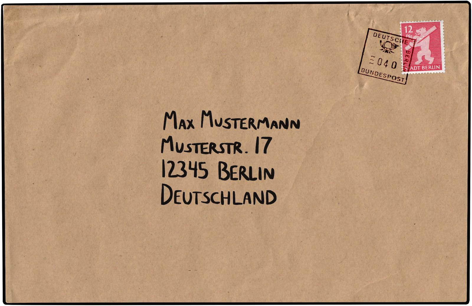 how to write the address on an envelope in germany