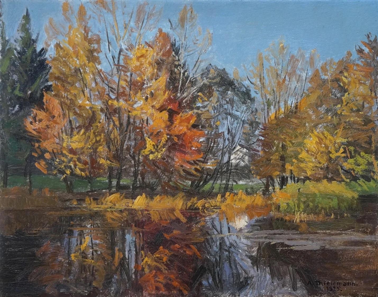 “Herbstgold am Teich” by Alfred Thielemann