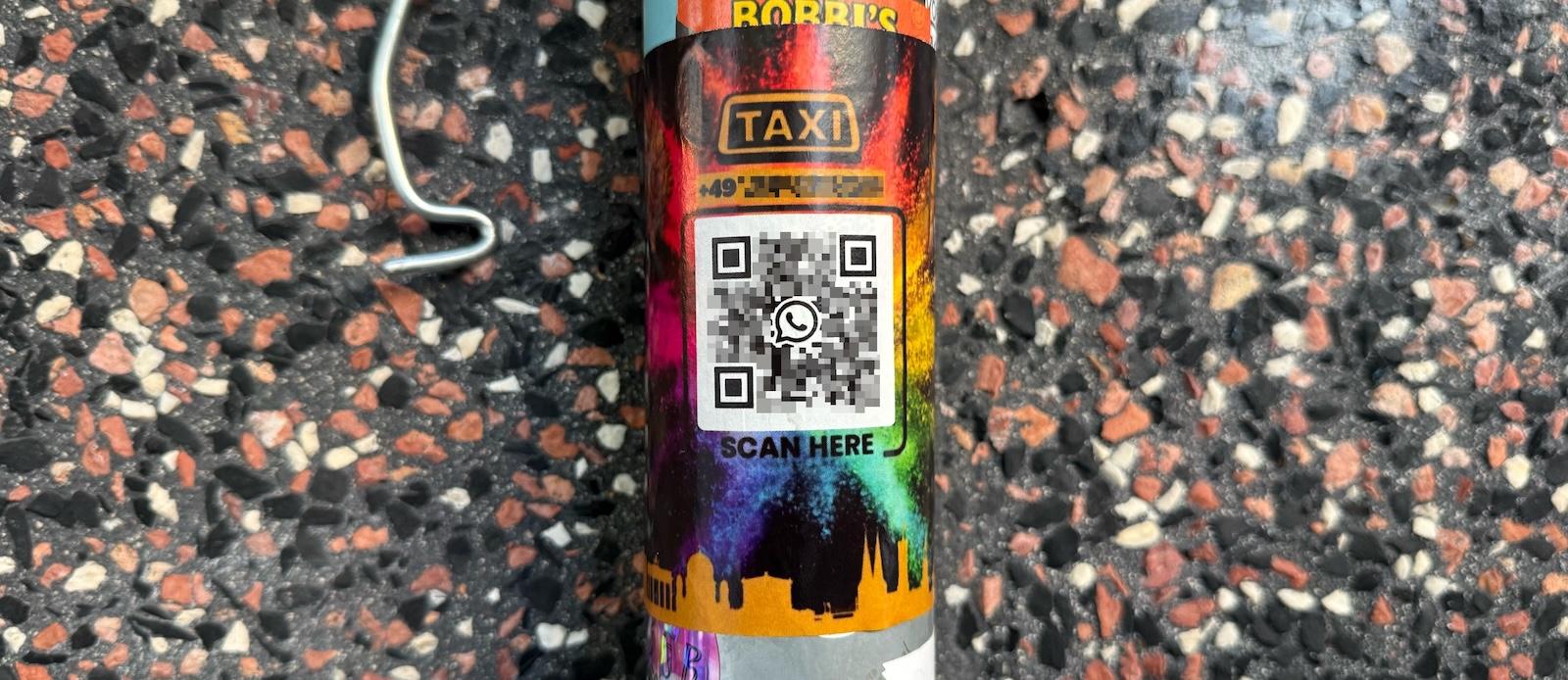 Drug dealer sticker with QR code