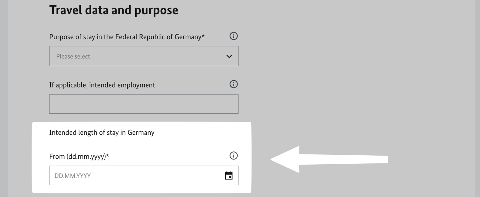 Your health insurance must cover you from this date. Planned date of entry in the Consular Services Portal
