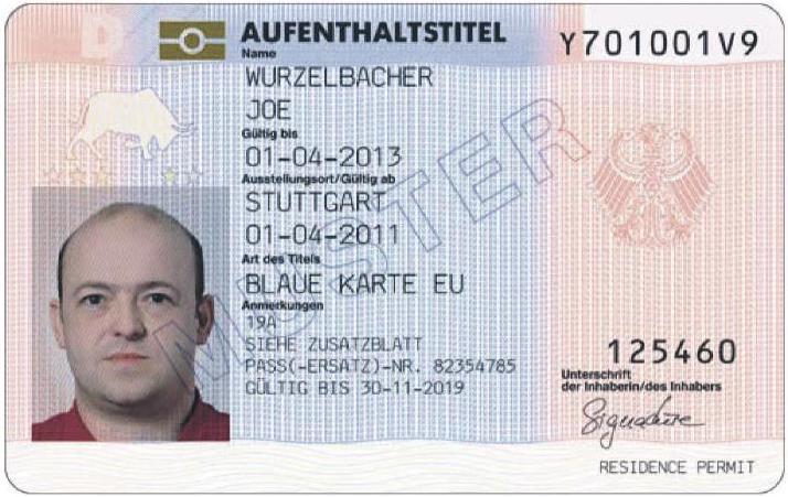 Example German Blue Card