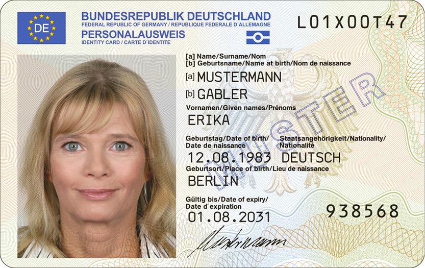 German personal identification card (Personalausweis)
