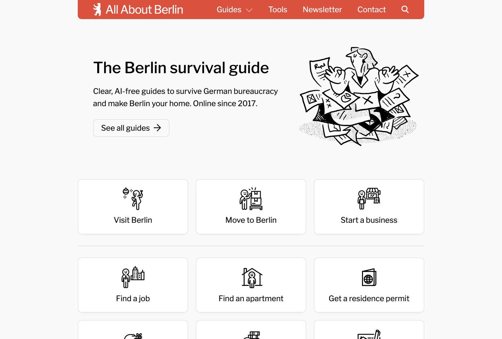 All About Berlin home page redesign
