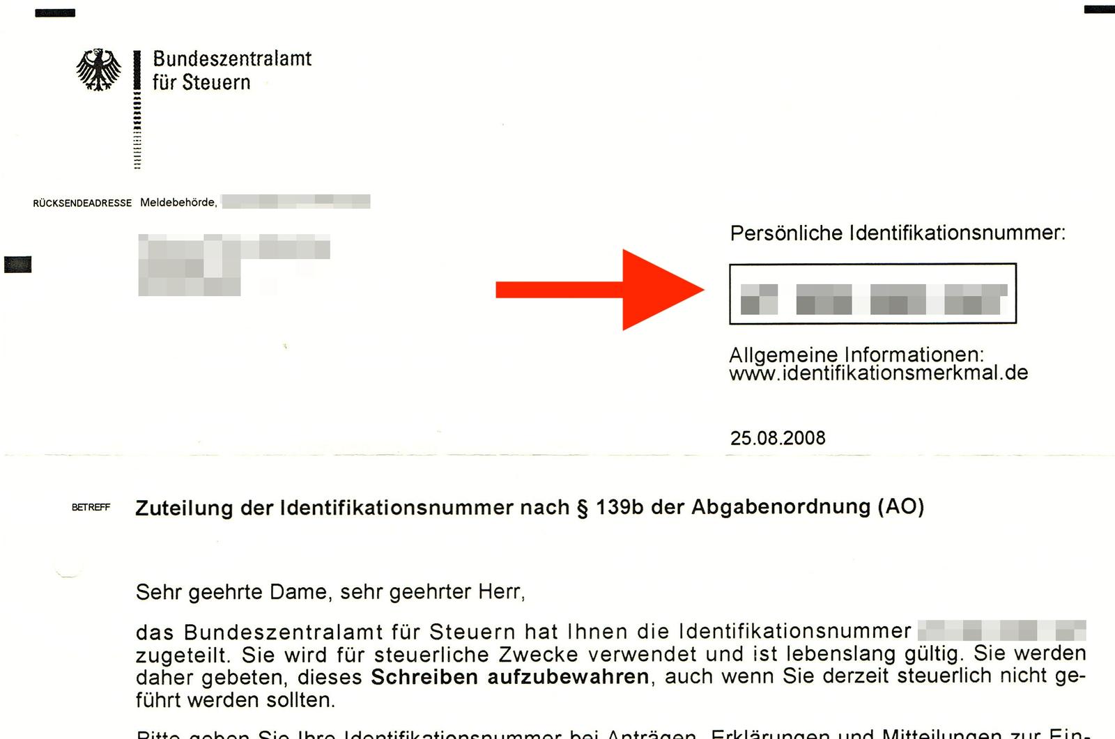 Bundeszentralamt Für Steuern Zuteilung Identifikationsnummer