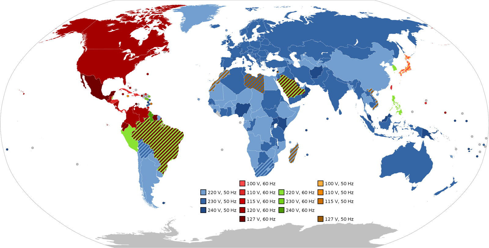 World voltage map